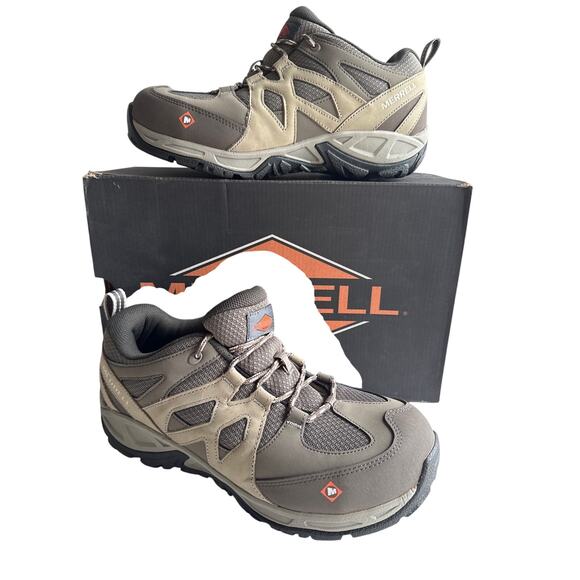 Merrell Siren Safety Work Shoe Women's 11M Alloy Toe EH Leather Brindle J099322 - Picture 1 of 12